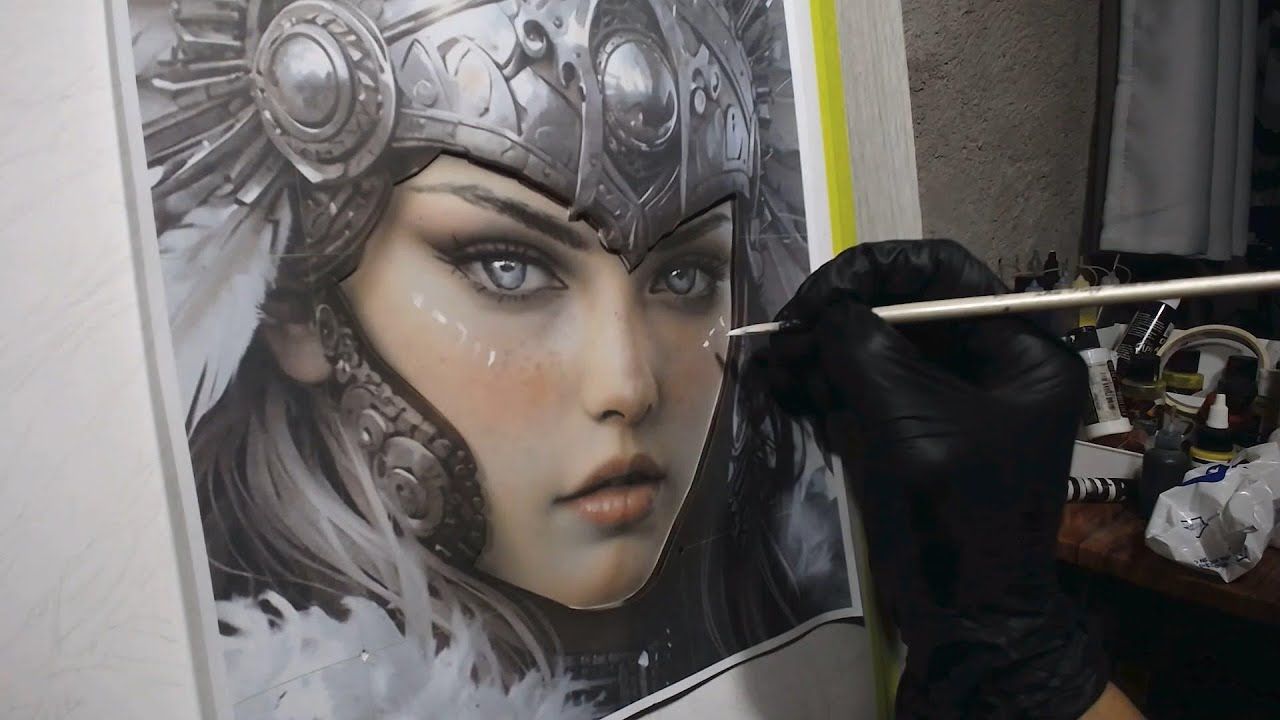 Airbrush Ninja尝试用水彩实现超写实风格 | 一小时的喷枪绘画哔哩哔哩bilibili