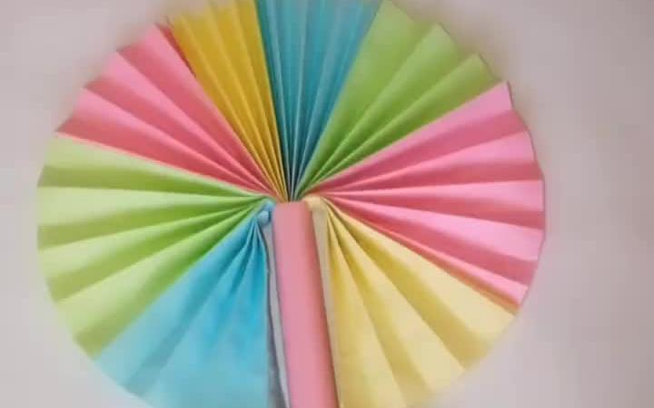 手工折纸收缩扇子