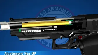 【欣赏】GTP9手木仓可调hop-up上旋工作原理 | airsoft水弹发射器玩具内部构造 | 3D动画