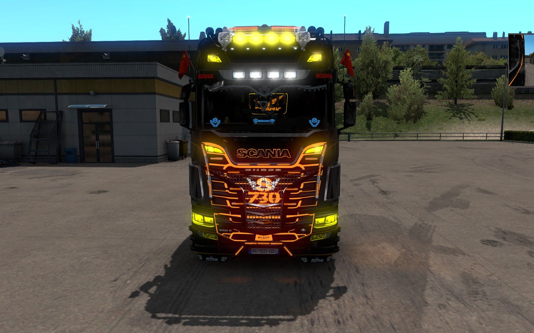 【欧洲模拟卡车2】斯堪尼亚的车头也太帅了吧