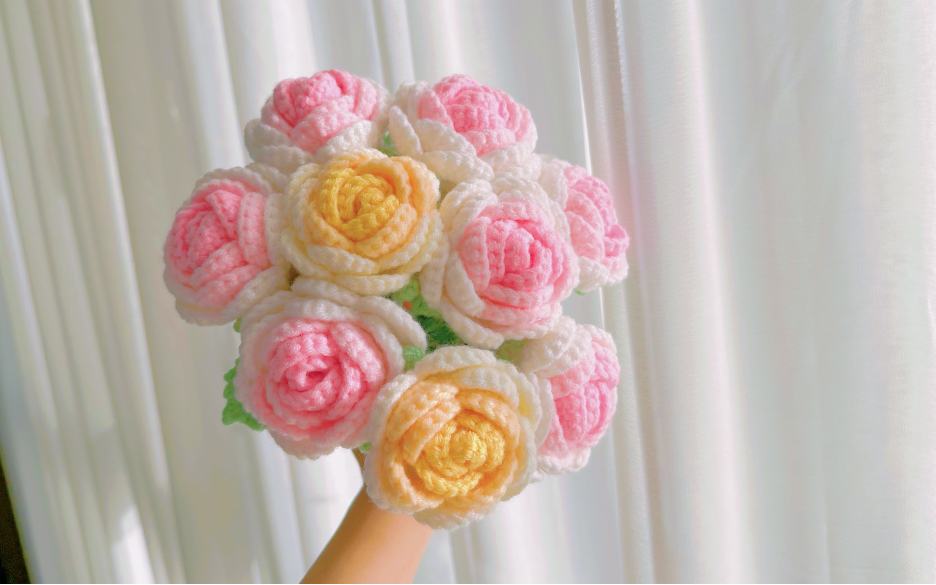 玫瑰花钩针编织教程