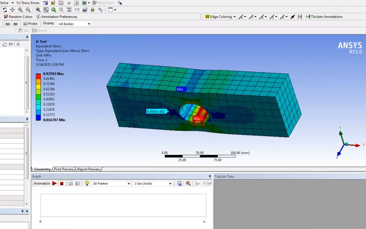 [图]ANSYS Workbench基本教程1 – 带孔平板结构静力分析