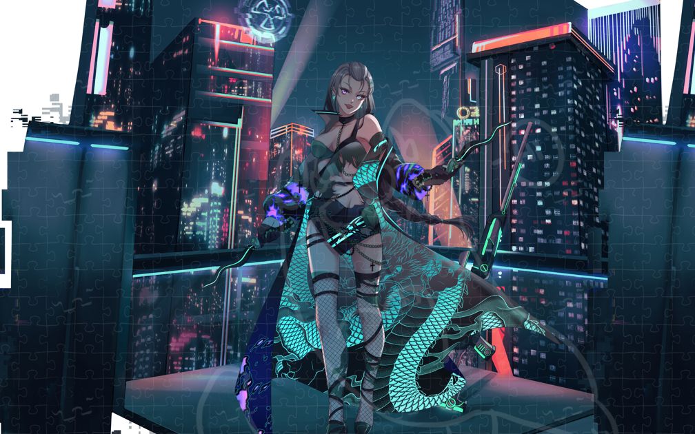 【板绘私人稿件】赛博朋克风立绘上色过程 2021.7.20