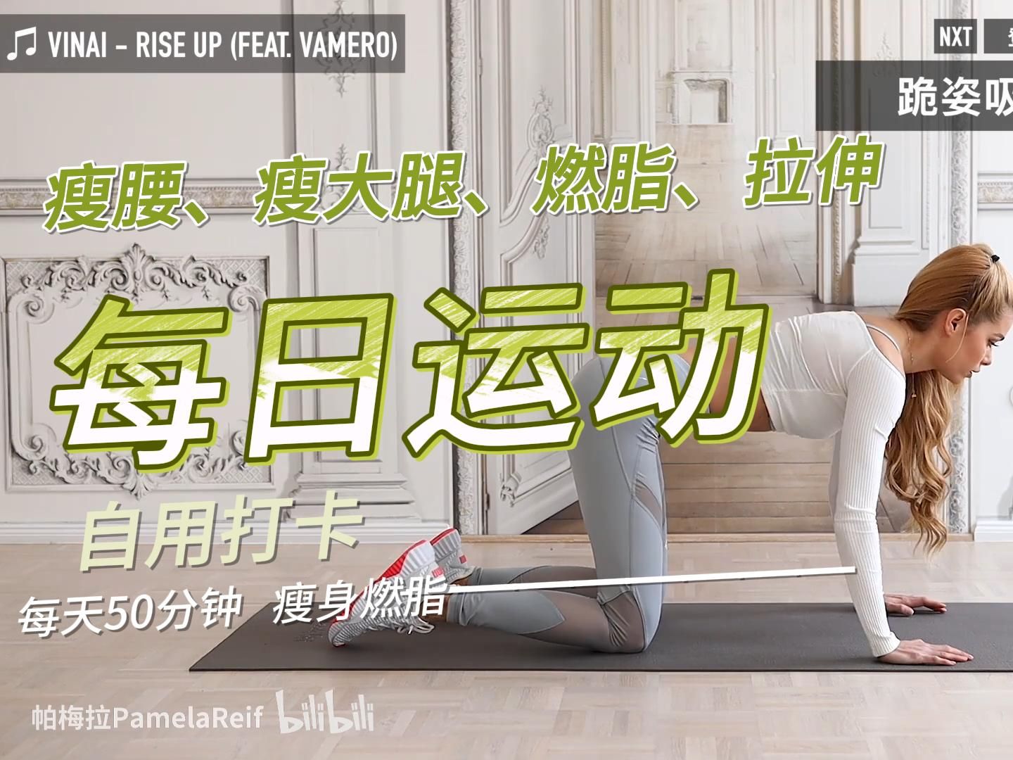 每日运动【帕梅拉瘦腰 韩小四瘦大腿 周六野燃脂有氧 帕梅拉拉伸】