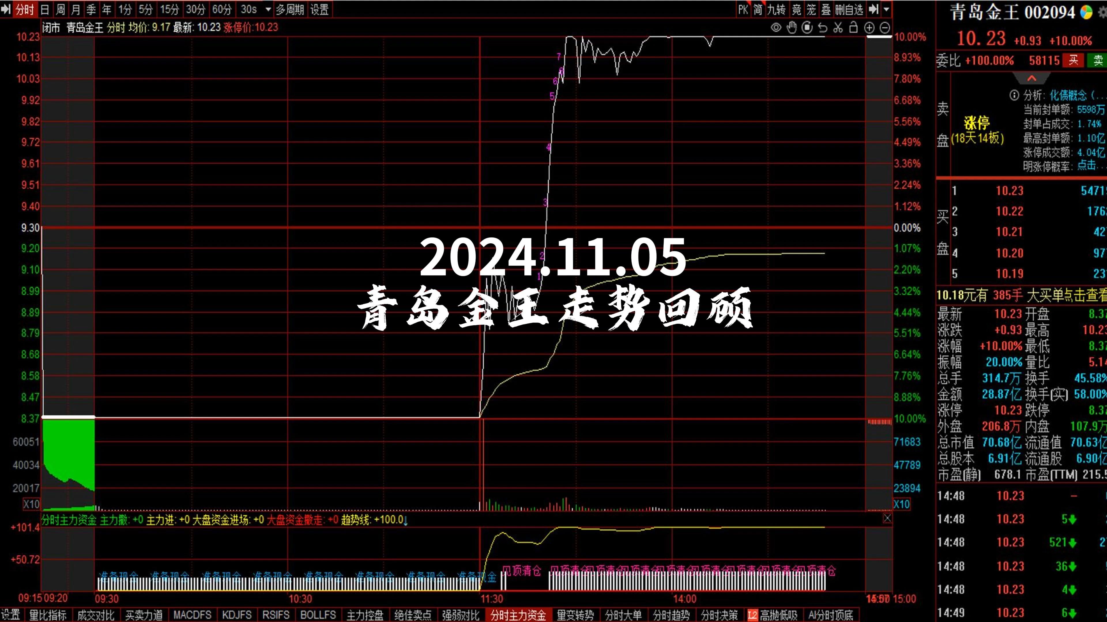 2024.11.05 青岛金王走势回顾哔哩哔哩bilibili