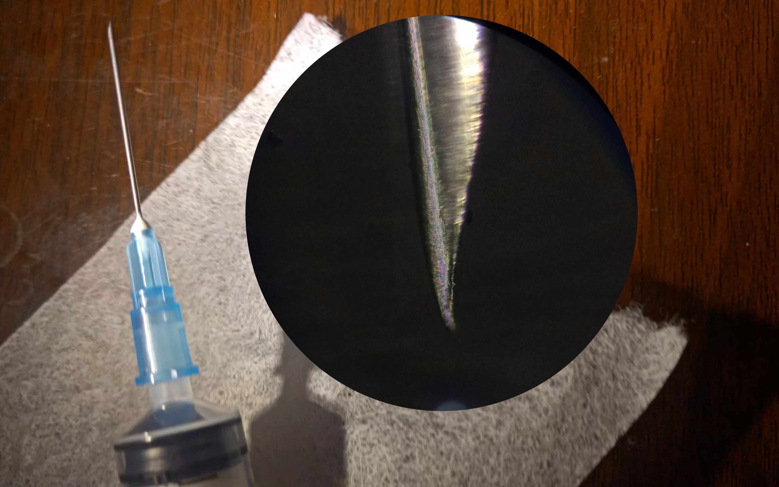 有意思,医用注射器针头放大100倍,针尖是弯的!_哔哩哔哩_bilibili