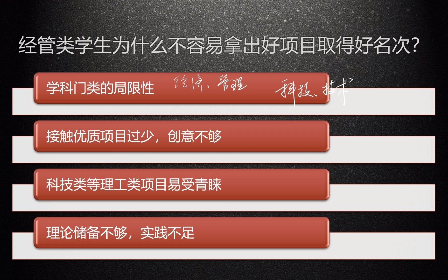 经济管理类本科生如何准备互联网+大赛、挑战杯竞赛等创新创业类大赛?经管类项目也能脱颖而出!哔哩哔哩bilibili