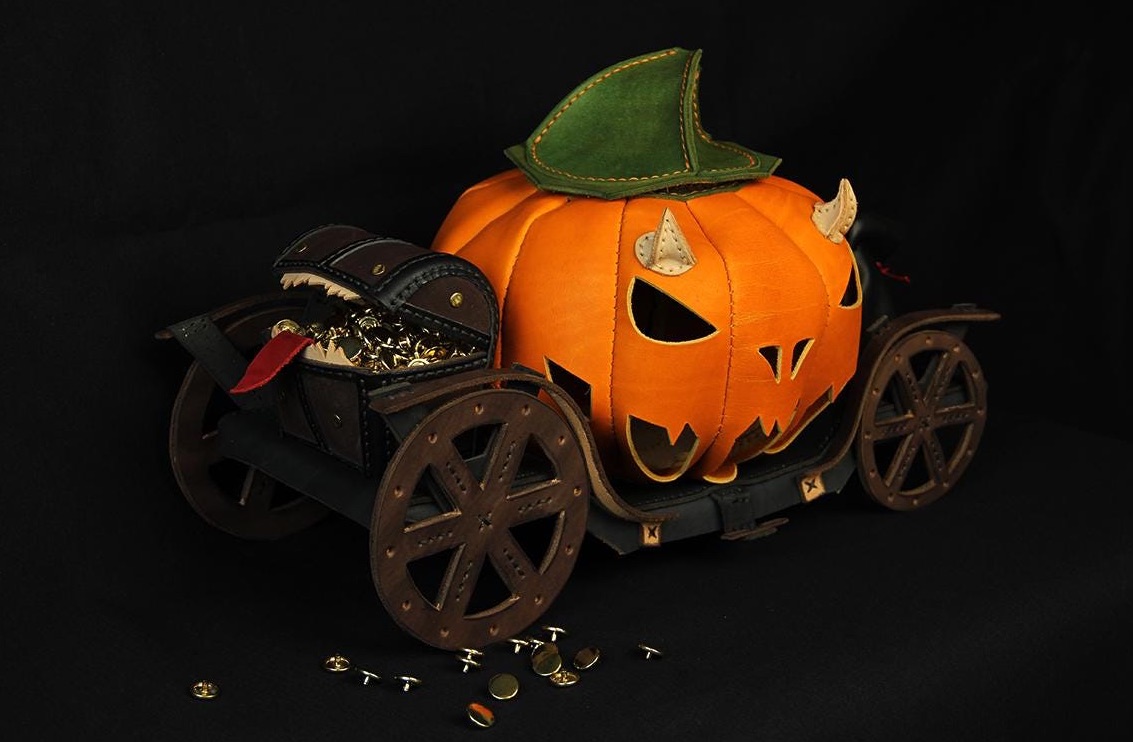 手工diy万圣节南瓜车教程