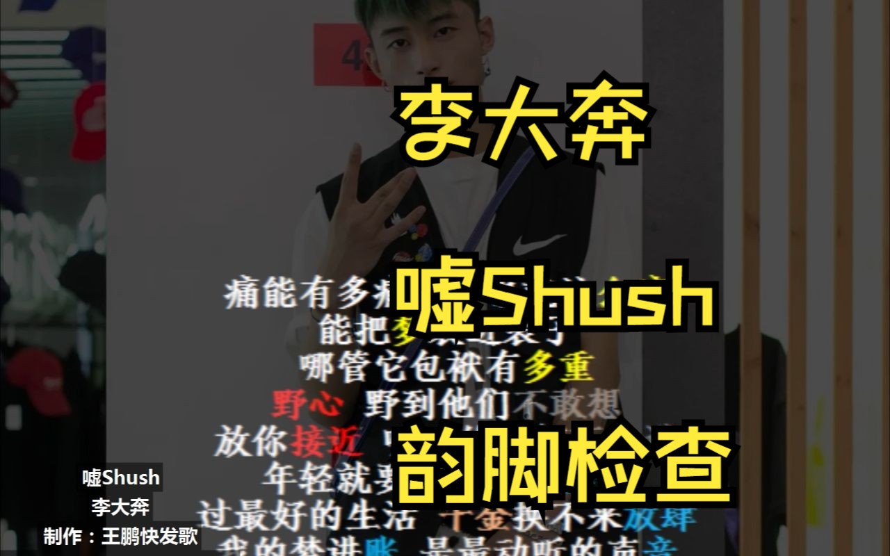 韵脚检查:回顾经典 李大奔100秒作品 嘘Shush 修正IQY残缺不全的韵脚哔哩哔哩bilibili