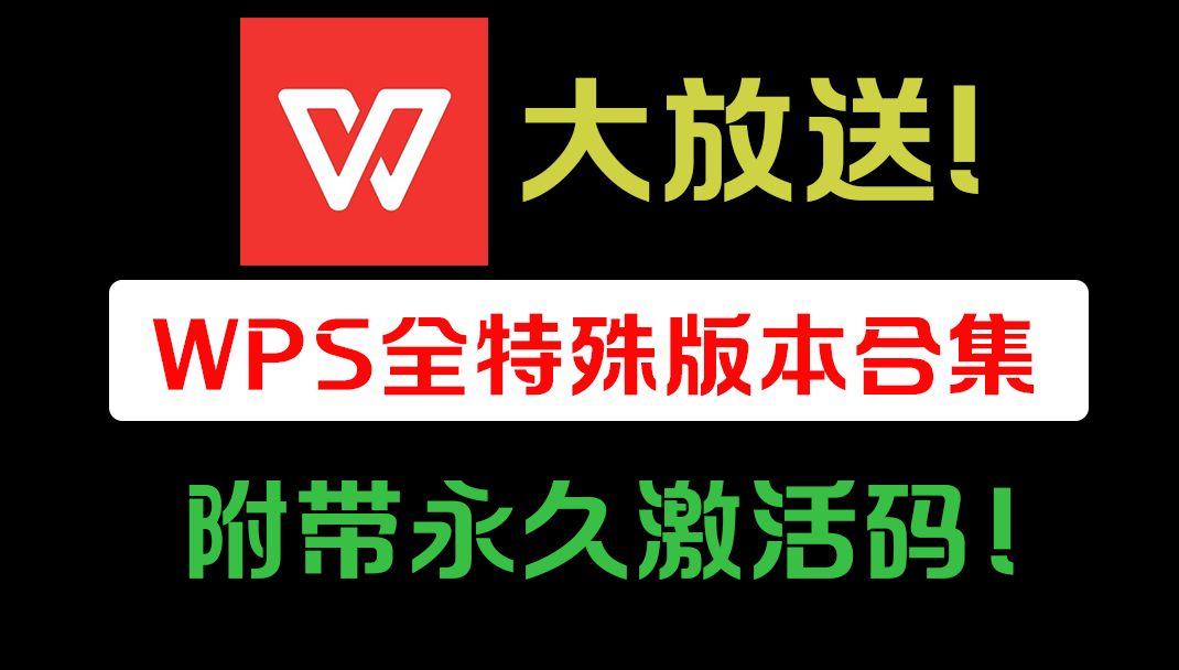 建议收藏,全网最全! WPS Office 特殊版本合集 永久授权专用版,Win版哔哩哔哩bilibili