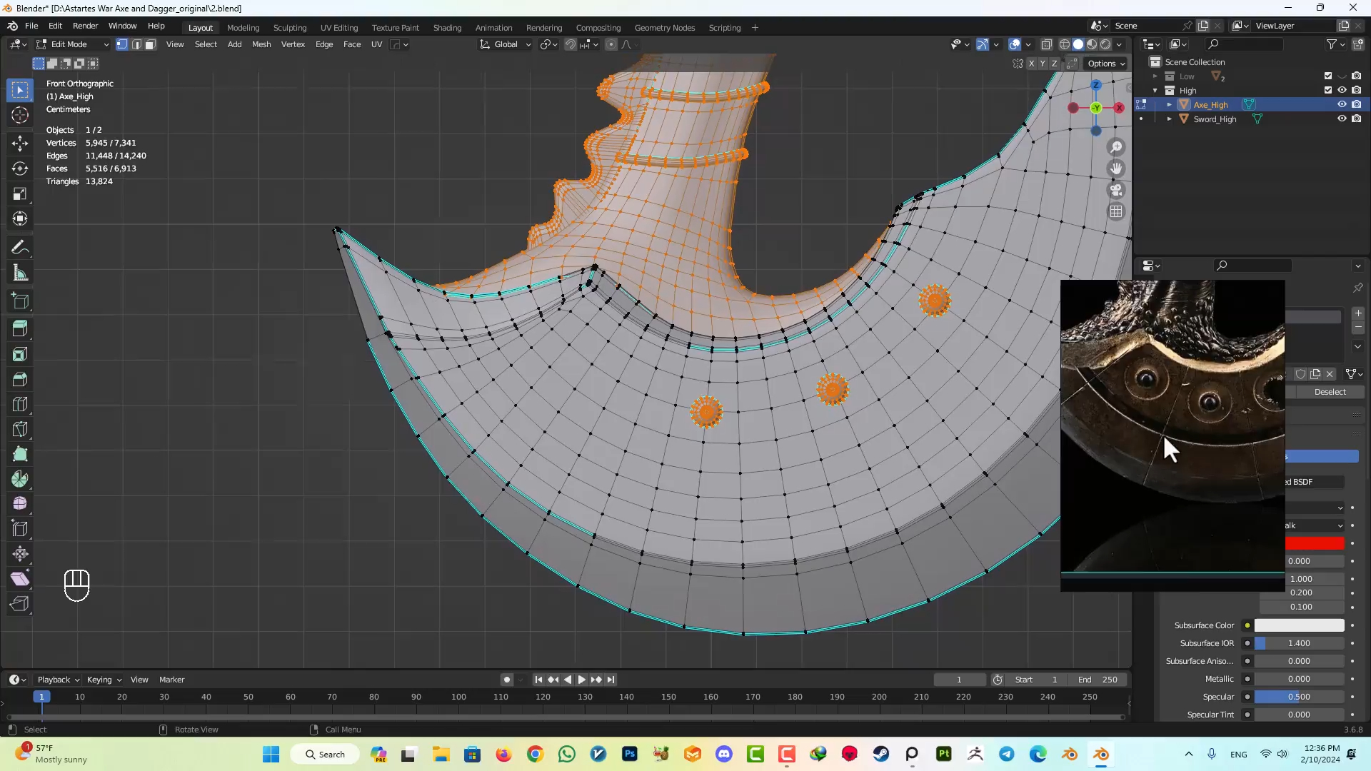 blender_斧子匕首建模渲染全流程_preparing for high-poly and bake