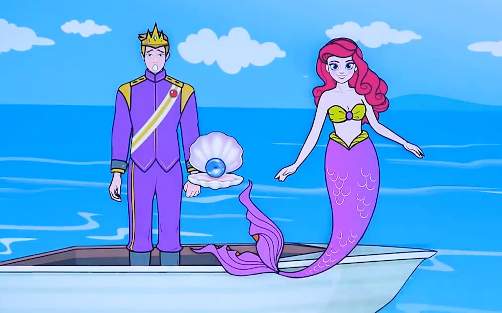 定格动画:美人鱼和王子相爱,美人鱼放弃人鱼身份,和王子相聚啦