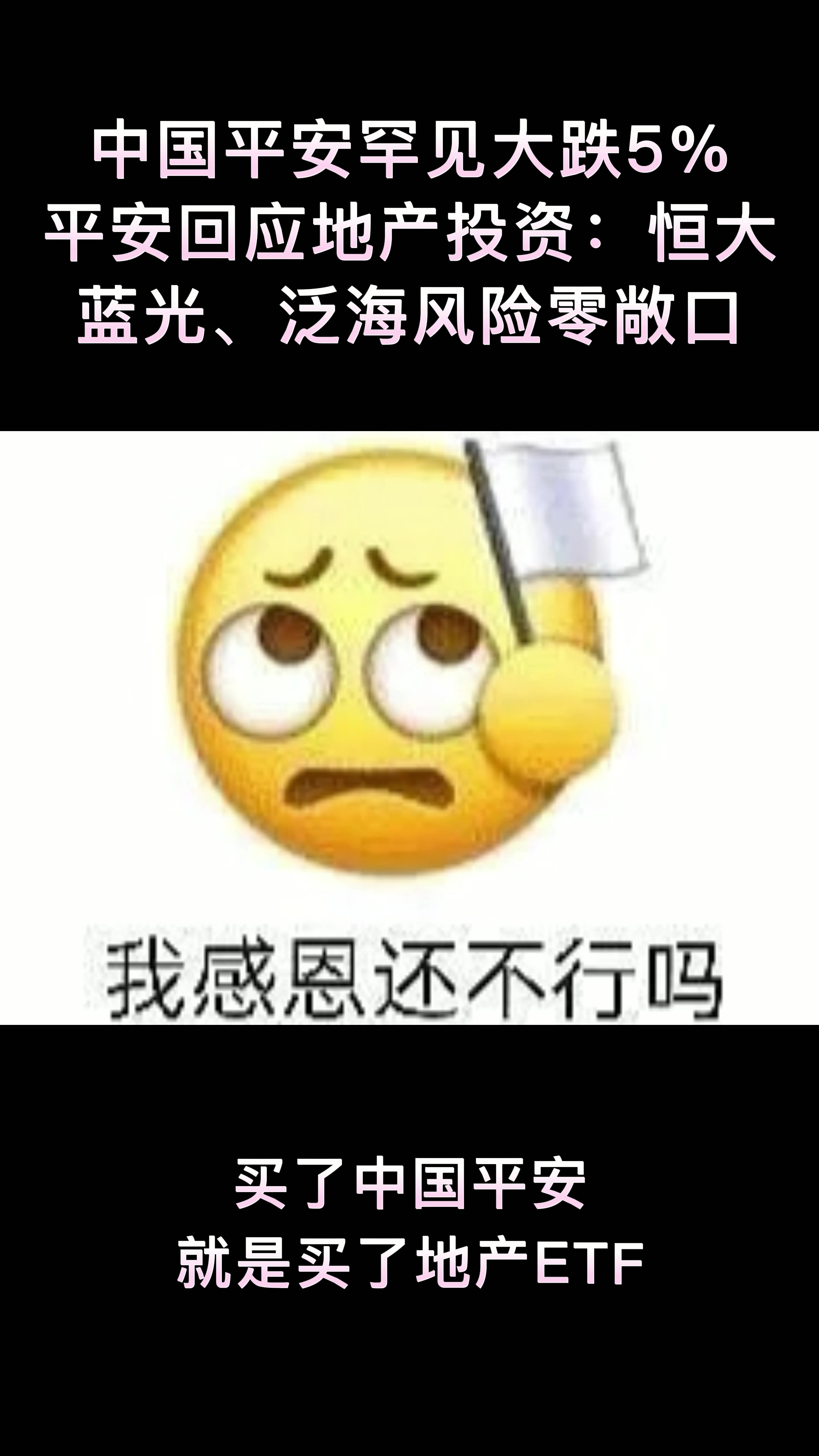 中国平安称保险资金地产投资零敞口!股民:中国平安=地产ETF哔哩哔哩bilibili