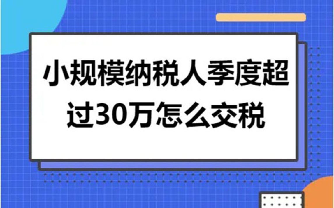 2023年小规模纳税人季度超过30万怎么纳税?哔哩哔哩bilibili