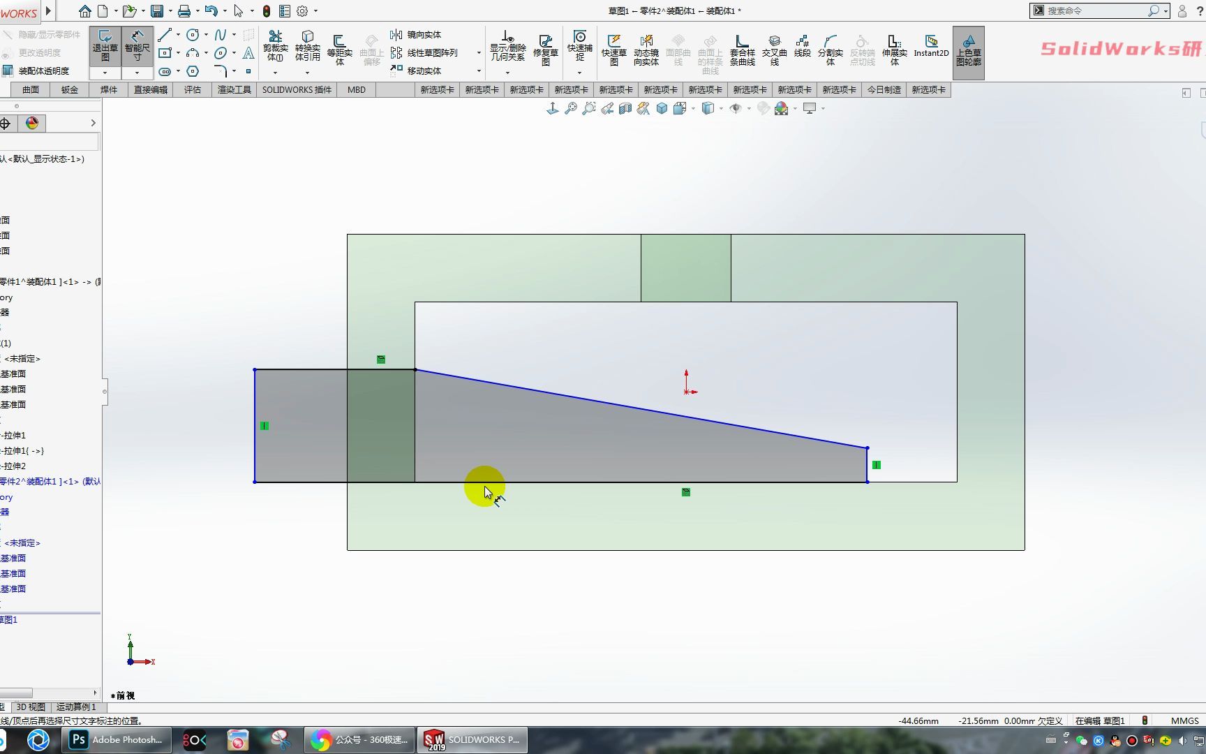 在SolidWorks装配体里画一个楔式机构哔哩哔哩bilibili