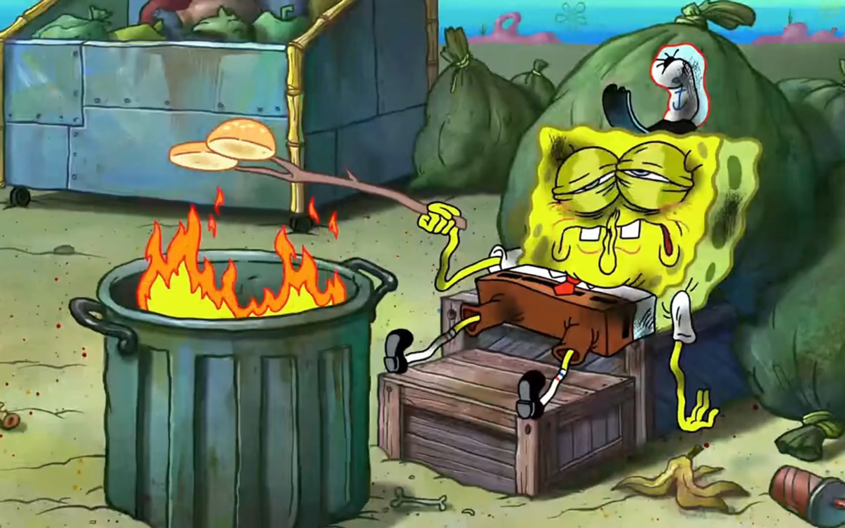 海绵宝宝 #动漫 珊迪烟熏烤坚果-上