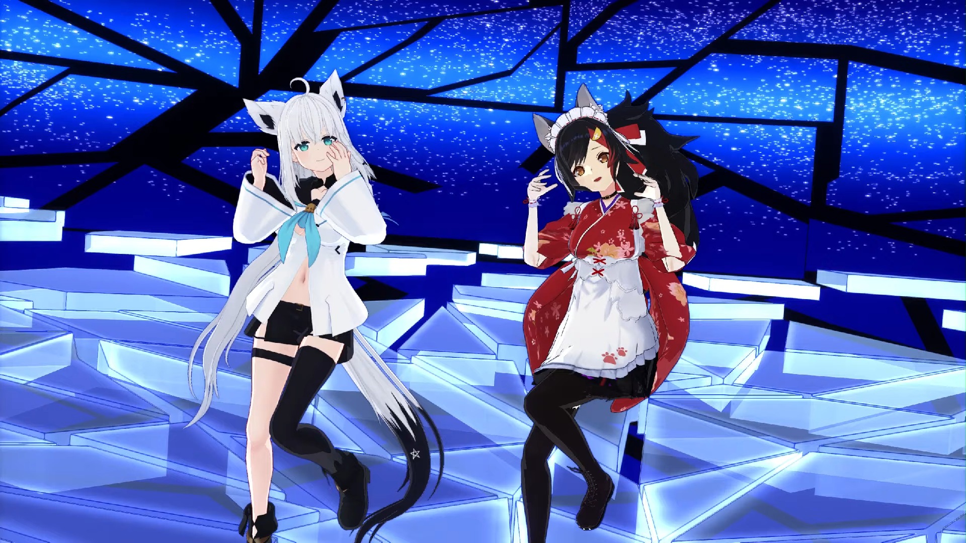 [图]【Hololive MMD】愛包ダンスホール【白上フブキ Shirakami Fubuki 大神ミオ Ookami Mio】