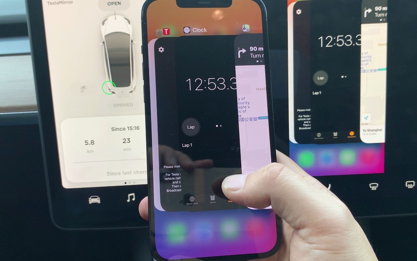 iphone特斯拉投屏teslamirror app演示之二