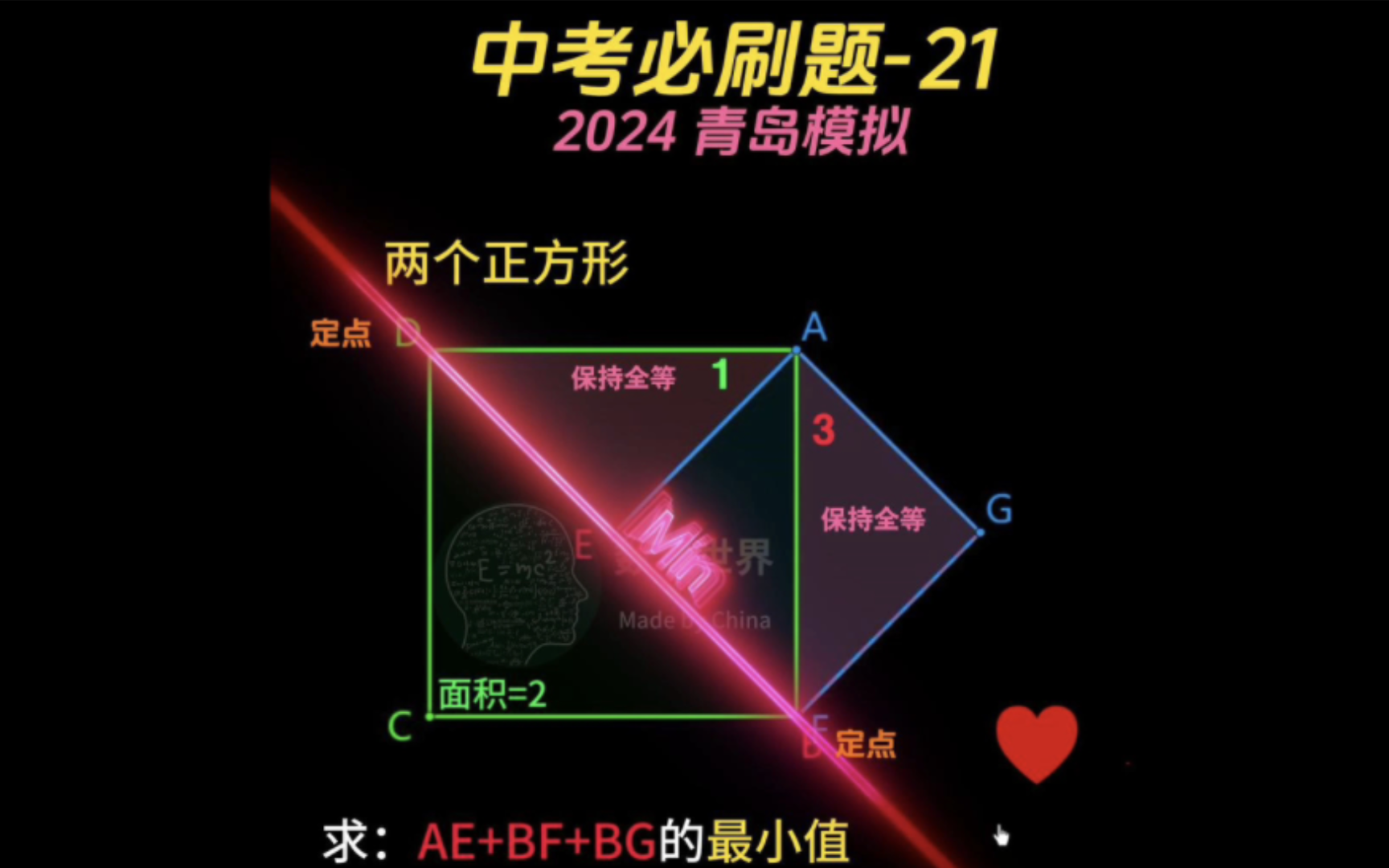 中考必刷动点题型手拉手 三线段最值哔哩哔哩bilibili