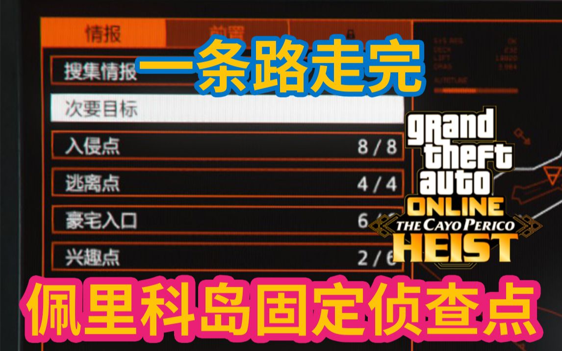 gta5線上丨佩里科島dlc佩里科島搶劫偵查點固定偵查全位置一條路走完