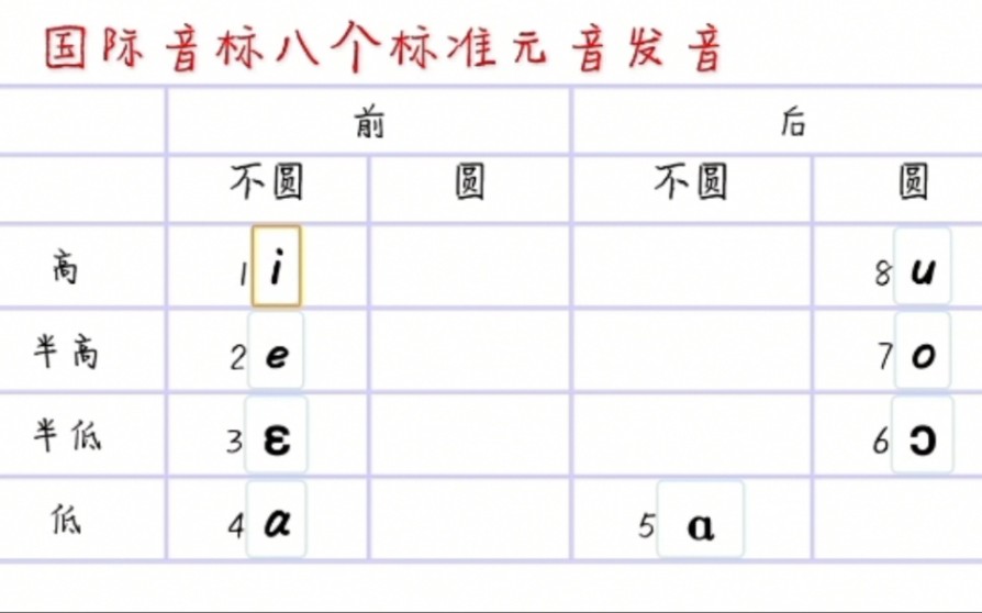 国际音标八个标准元音发音哔哩哔哩bilibili