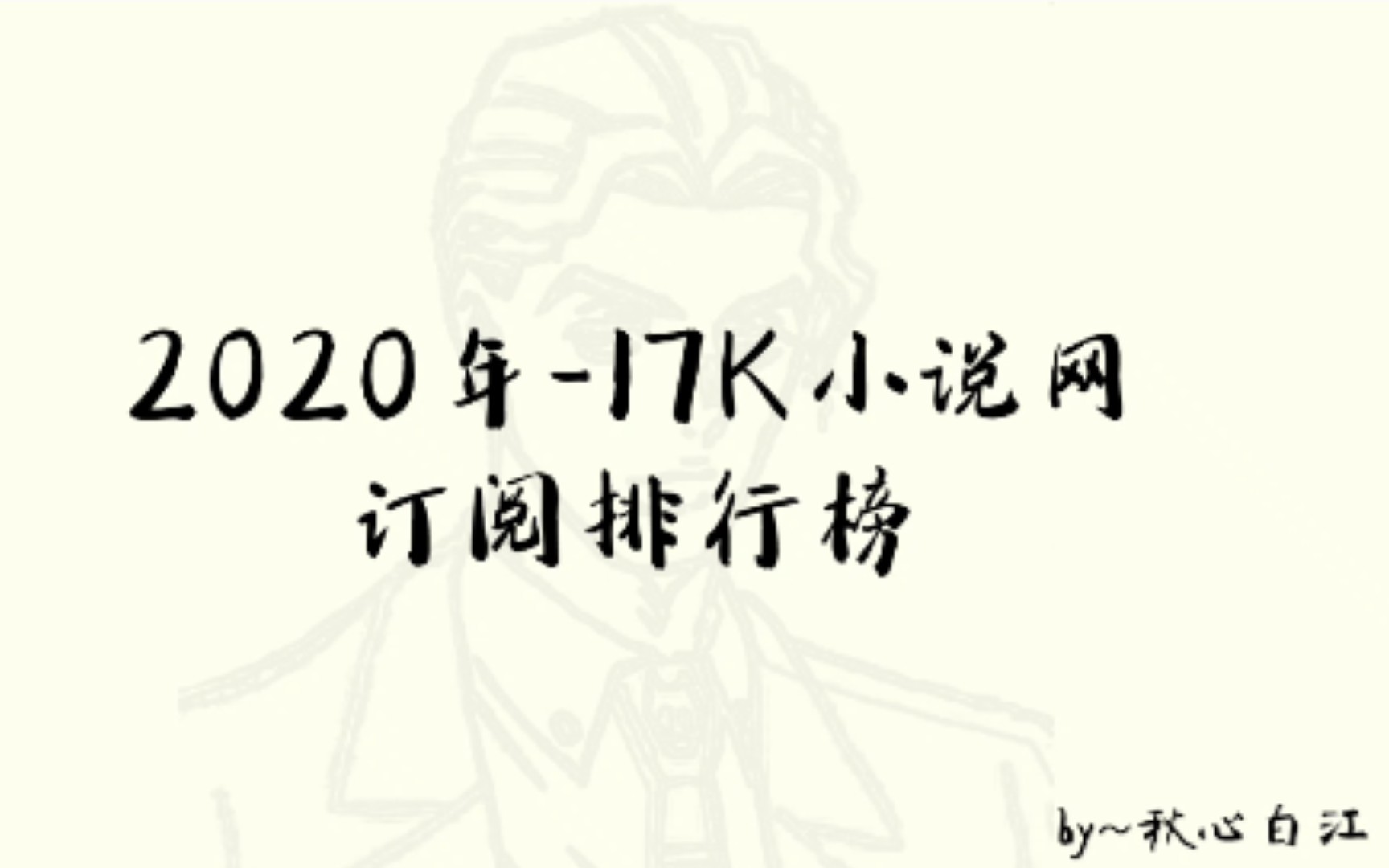 [图]2020年哪部小说最受欢迎？(17K小说网)