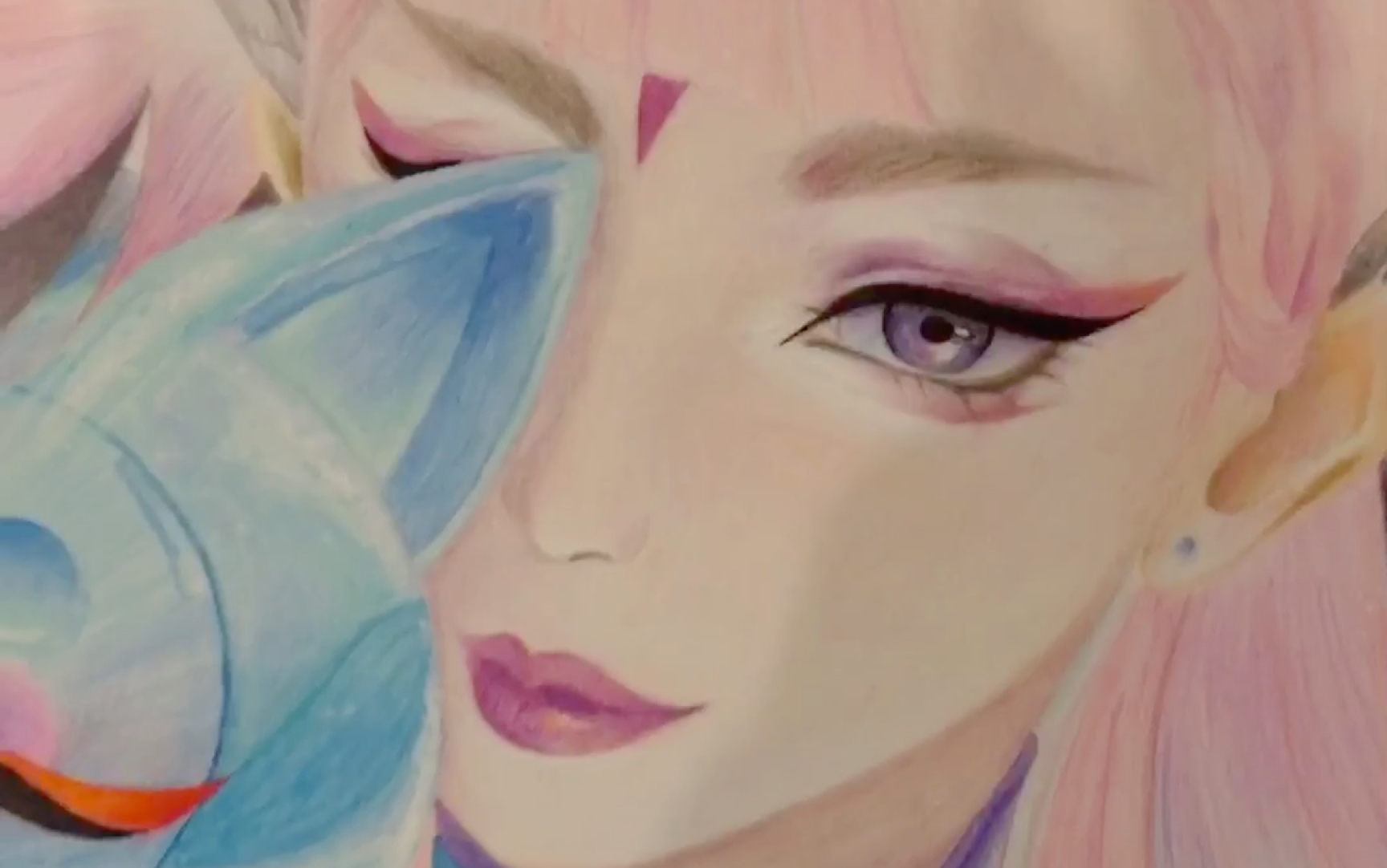 【彩铅】b站首发,王者荣耀貂蝉fmvp皮肤-猫影幻舞 【手绘】