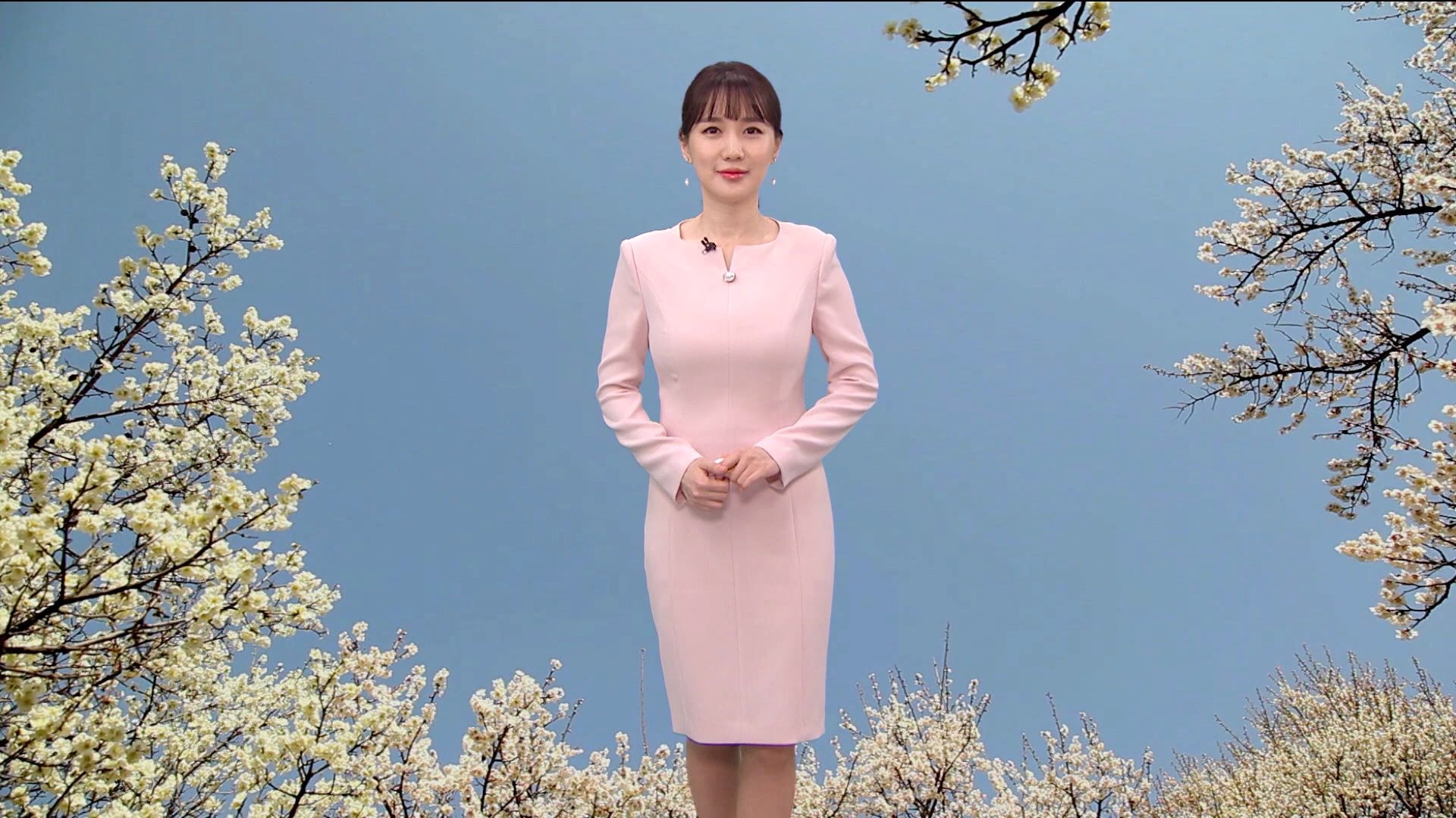 韩国天气预报,美女主播