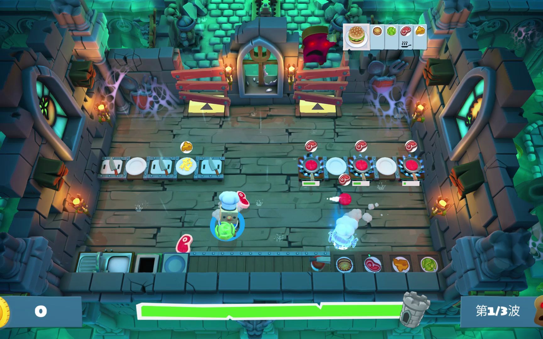 分手厨房2!dlc饥饿之夜敌群1】双人四星攻略!有手就行!