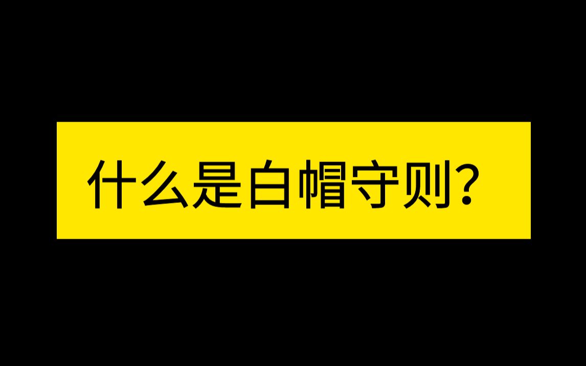 【网络安全小知识】什么是白帽守则?它的行为规范是什么?哔哩哔哩bilibili