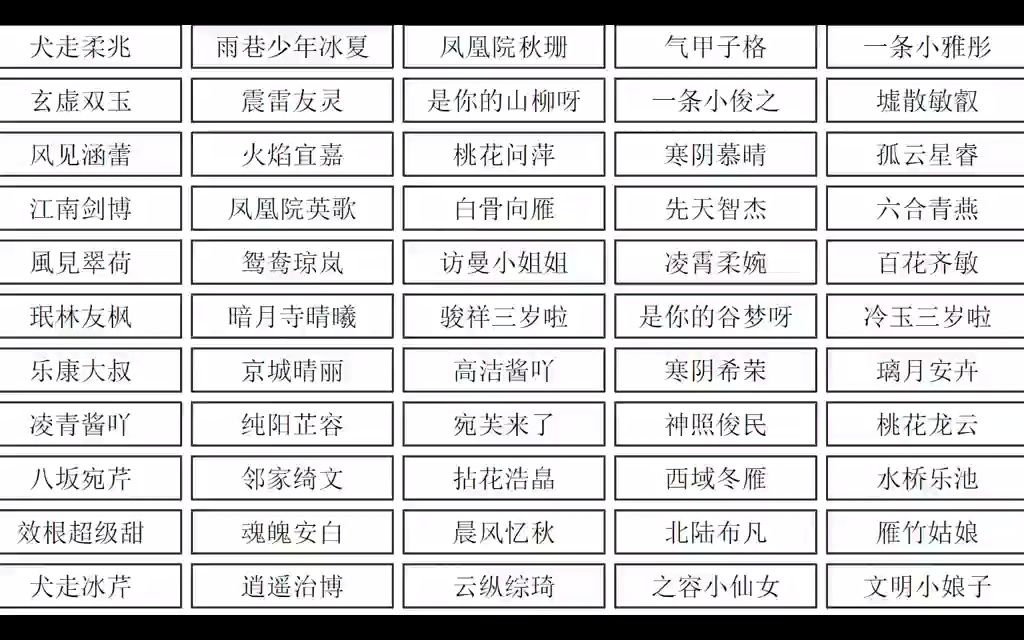 游戏名名字idqq网名微信昵称吃鸡网名42生网名个性网名qq网名女生网名