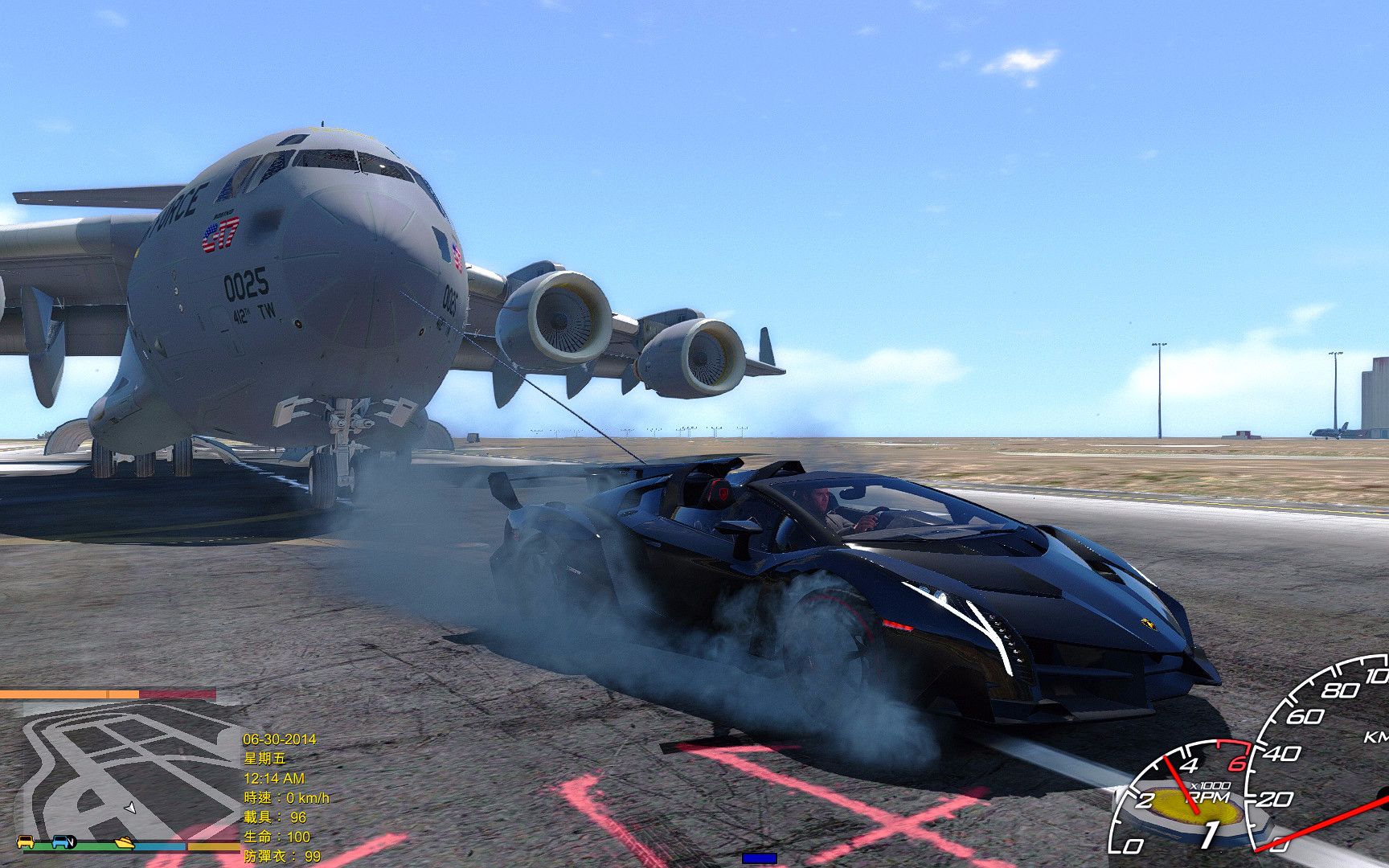 gta5:兰博基尼能不能把后面这个大家伙拉动?