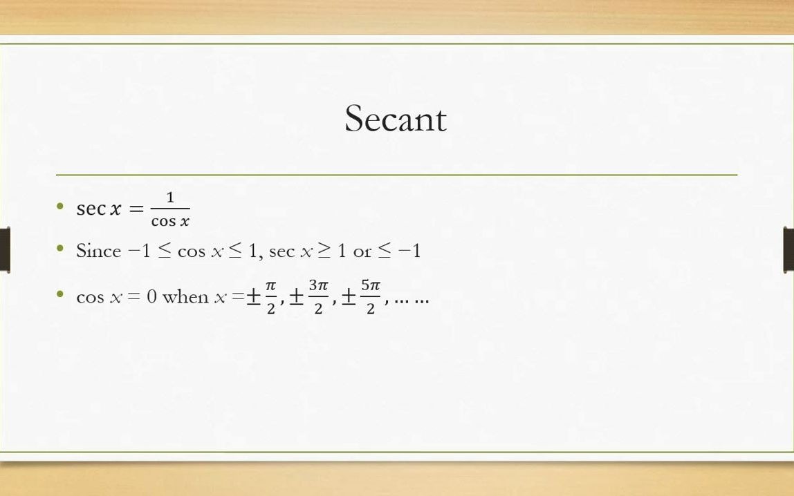 [图]P3 4.1 Reciprocal Trigonometric Functions