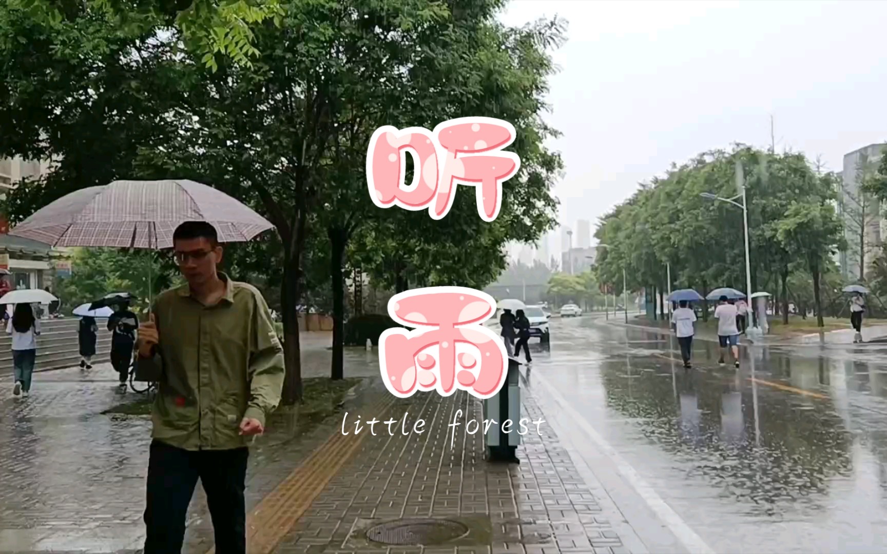 雨中的校园,充满诗意和浪漫,但我没拍出来𐟙ƒ哔哩哔哩bilibili