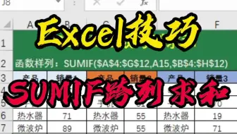 Excel技巧__SUMIF函数跨列求和