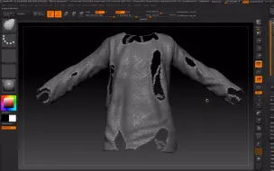 Download Video: 【ZBrush】zb 破损衣服怎么做，了解下~