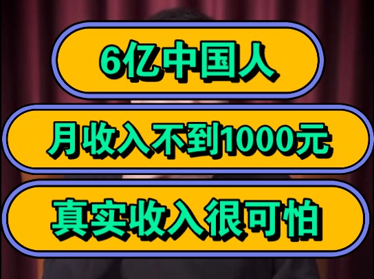 6亿中国人,月收入不到1000元,真实收入很可怕!哔哩哔哩bilibili