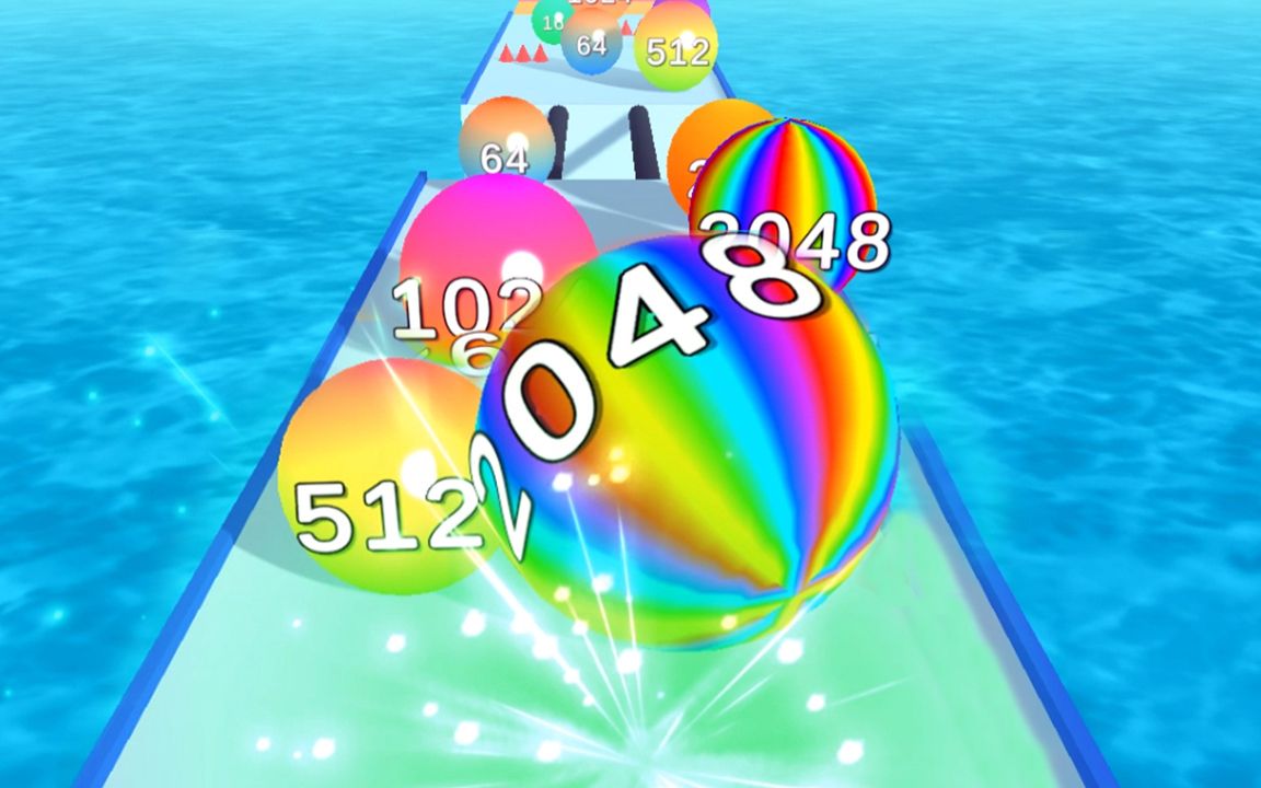 球球跑酷:我以为来个王者球2048 万万没想到是个王炸呀!