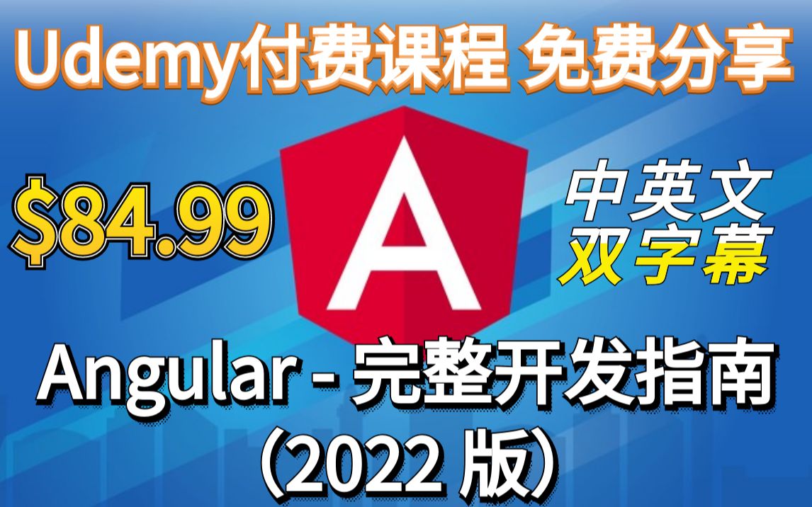 【Udemy付费课程】Angular  完整指南(2022 版)用Angular13 构建出色的响应式 Web 应用程序  中英文字幕(上)哔哩哔哩bilibili