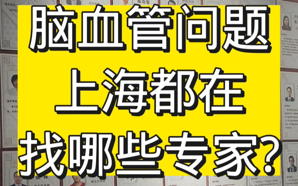 脑血管问题上海都在找哪些专家?上海陪诊师告诉您哔哩哔哩bilibili