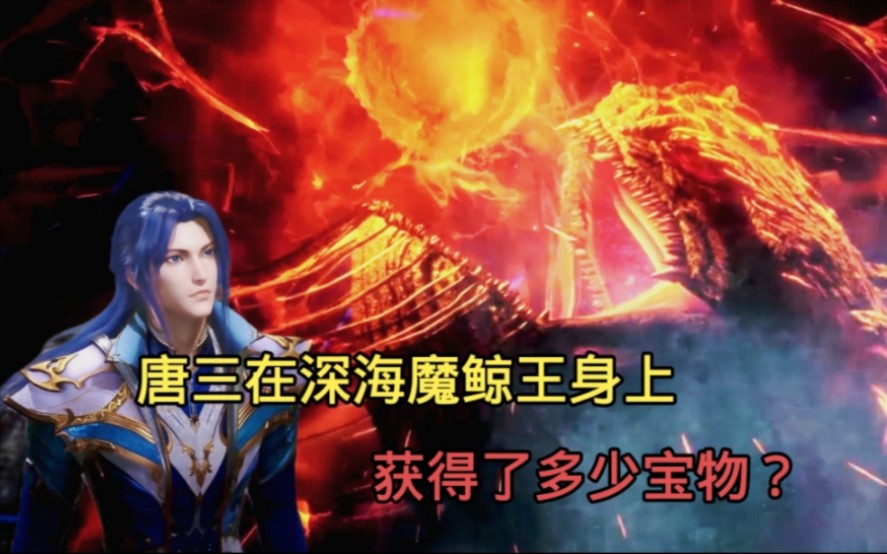 斗罗大陆唐三在深海魔鲸王身上获得了多少宝物