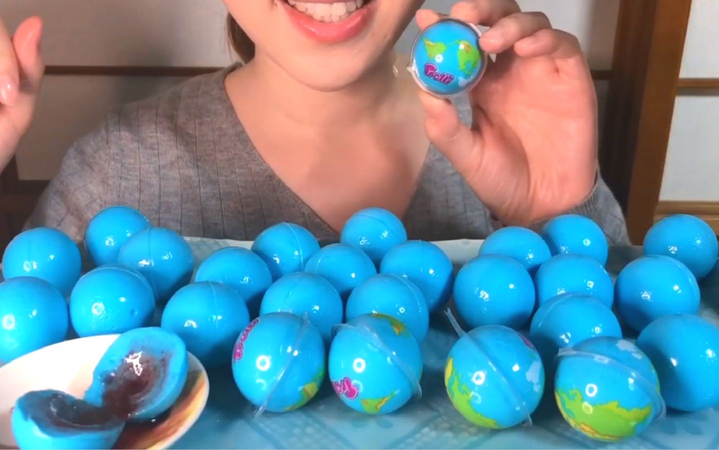 りーめいlǐmeitrolli超酸流心地球软糖食音咀嚼音新