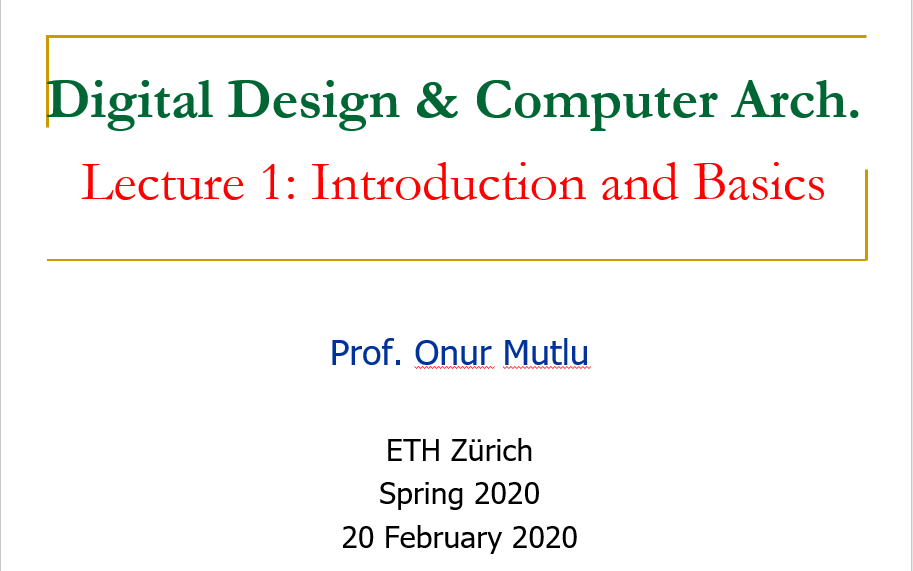 【搬运】ETH 数字设计&计算机体系结构  Digital Design & Computer Architecture哔哩哔哩bilibili