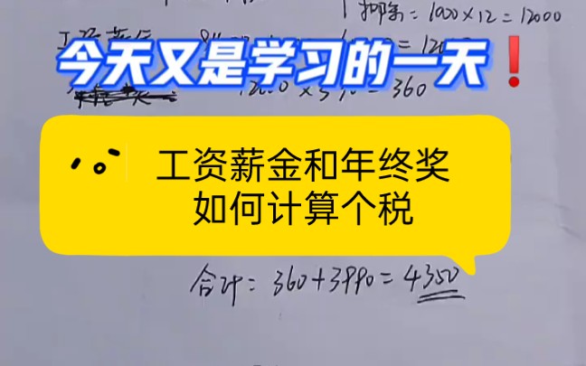 零基础学会计丨工资薪金和年终奖如何计算个人所得税丨会计实操哔哩哔哩bilibili