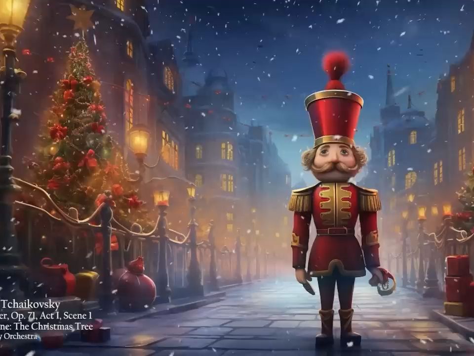 柴可夫斯基《胡桃夹子》动态背景 圣诞,新年快乐