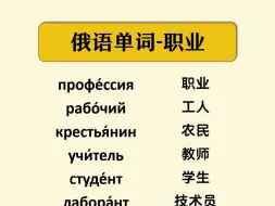 下载视频: 【俄语单词】俄语中的“职业”要怎么表达？