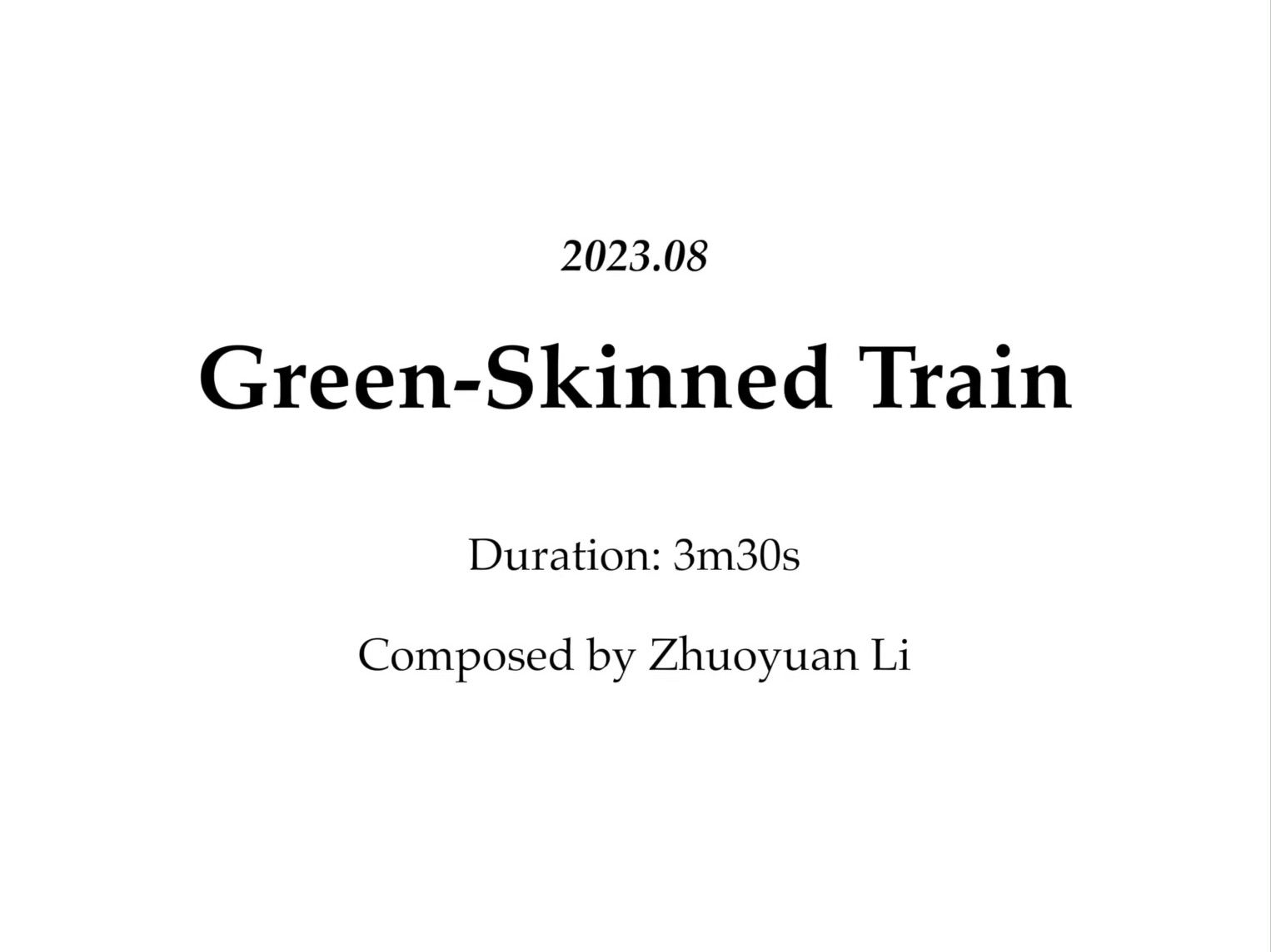 【原创音乐】写作的第一首爵士大乐队作品《绿皮火车 (GreenSkinned Trian)》哔哩哔哩bilibili