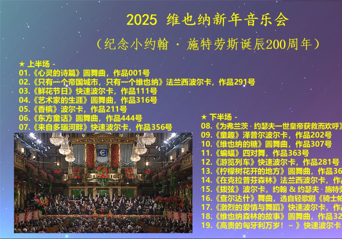 [图]我的：2025 维也纳新年音乐会（纪念小约翰 · 施特劳斯诞辰200周年）^^