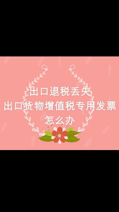 出口退税丢失出口货物增值税专用发票怎么办?哔哩哔哩bilibili