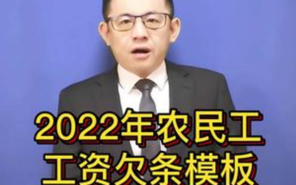 2022年,新农民工工资欠条模板哔哩哔哩bilibili